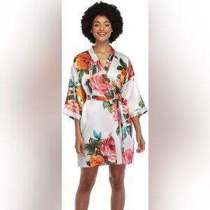 Showpo Multicolor Floral Satin Kimono